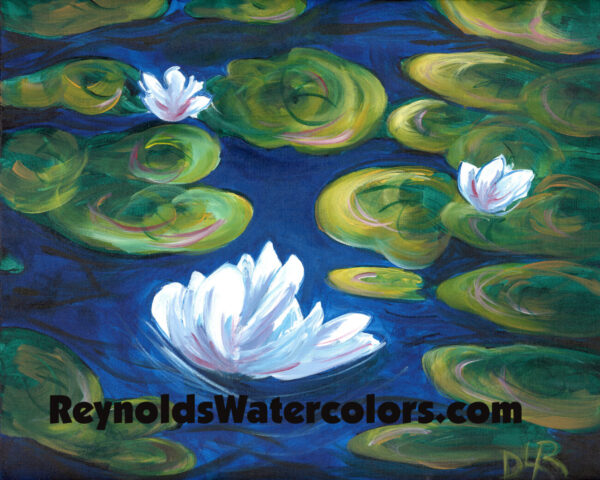 Lilly pads in blue water